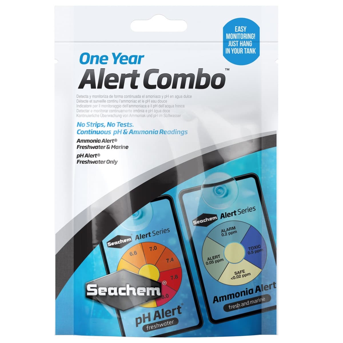 SEACHEM One Year Alert Combo, Testere Pentru Monitorizarea Permanenta a Amoniacului si Ph-ului