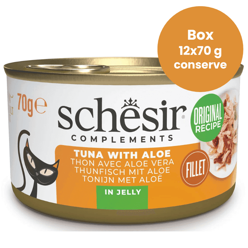 SCHESIR Cat Ton cu Aloe in Aspic, Box 12x70 g