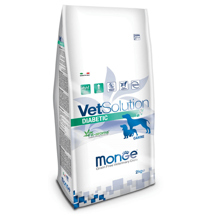 MONGE VETSOLUTION Diabetic Canine, Hrana Uscata Pentru Caini cu Diabet, 2kg