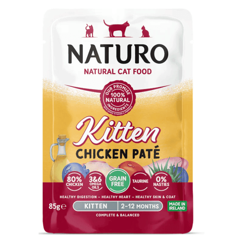 NATURO Kitten Grain Free Pate cu Pui 85 g | Hrana Umeda Completa fara Cereale 100% Naturala pentru Pisici Junioare