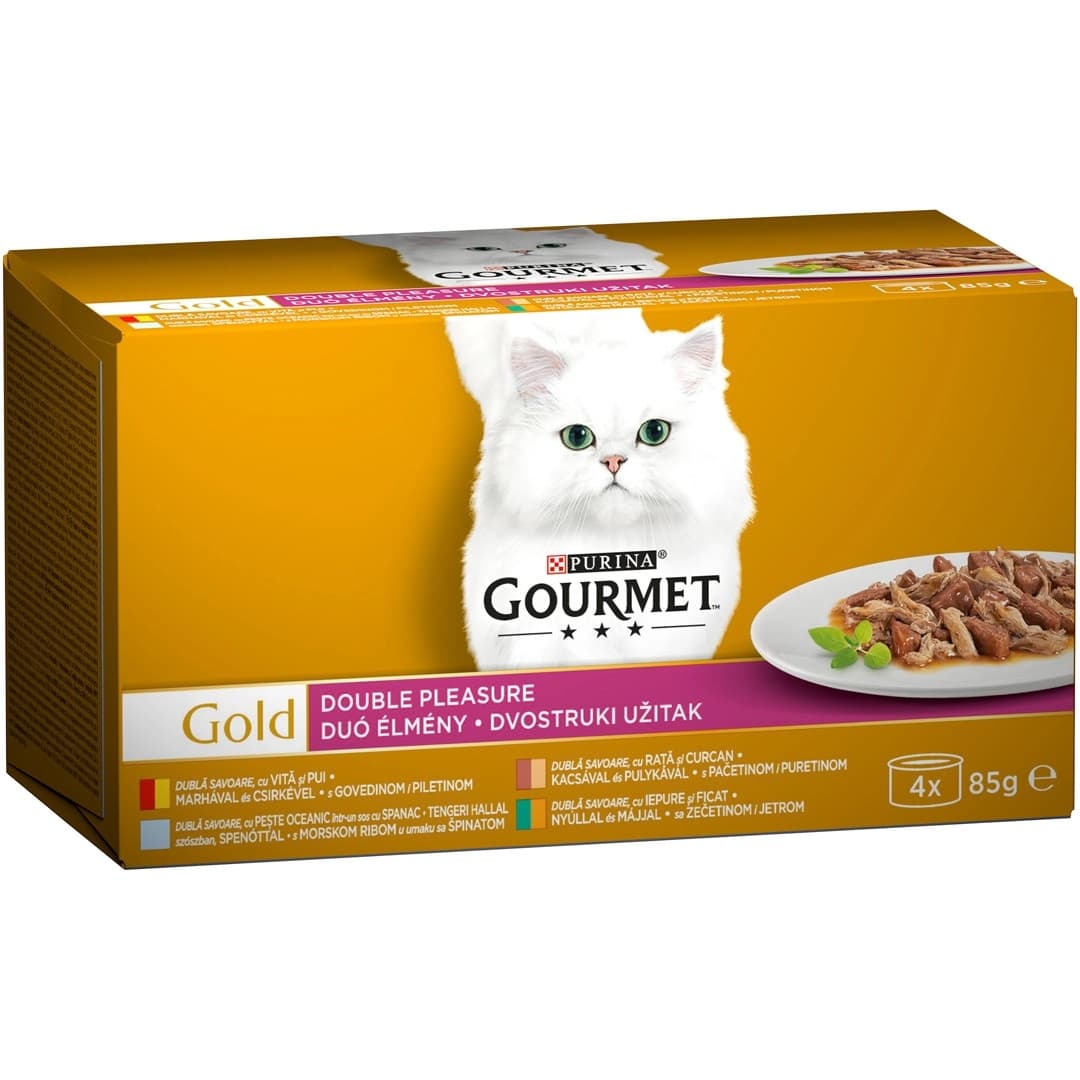 PURINA Gourmet Gold Dubla Savoare, cu Vita si Pui