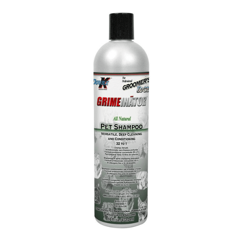 DOUBLE K Grimeinator – Șampon Profesional Concentrat 32:1 pentru Câini, Curăță în Profunzime Toate Tipurile de Blană, 473ml