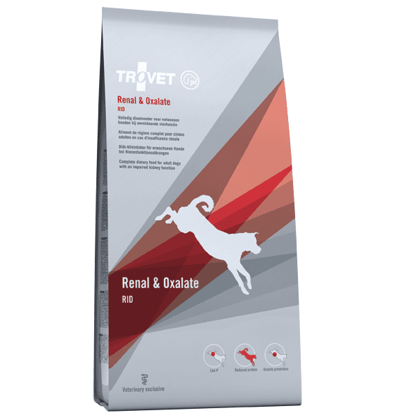 TROVET DOG Renal & Oxalate RID - Dieta Veterinara Uscata pentru Caini cu Insuficienta Renala si Prevenirea Formarii de Oxalati, 12,5 kg