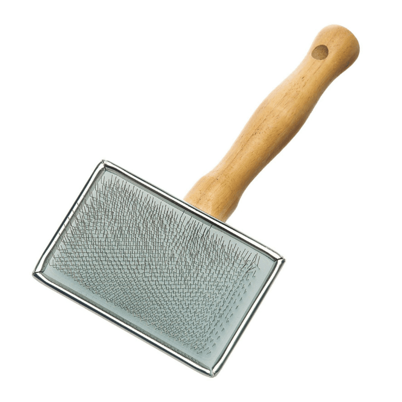ARTERO Perie Slicker Profesionala Mare L, Maner Lemn, 11x5.5cm