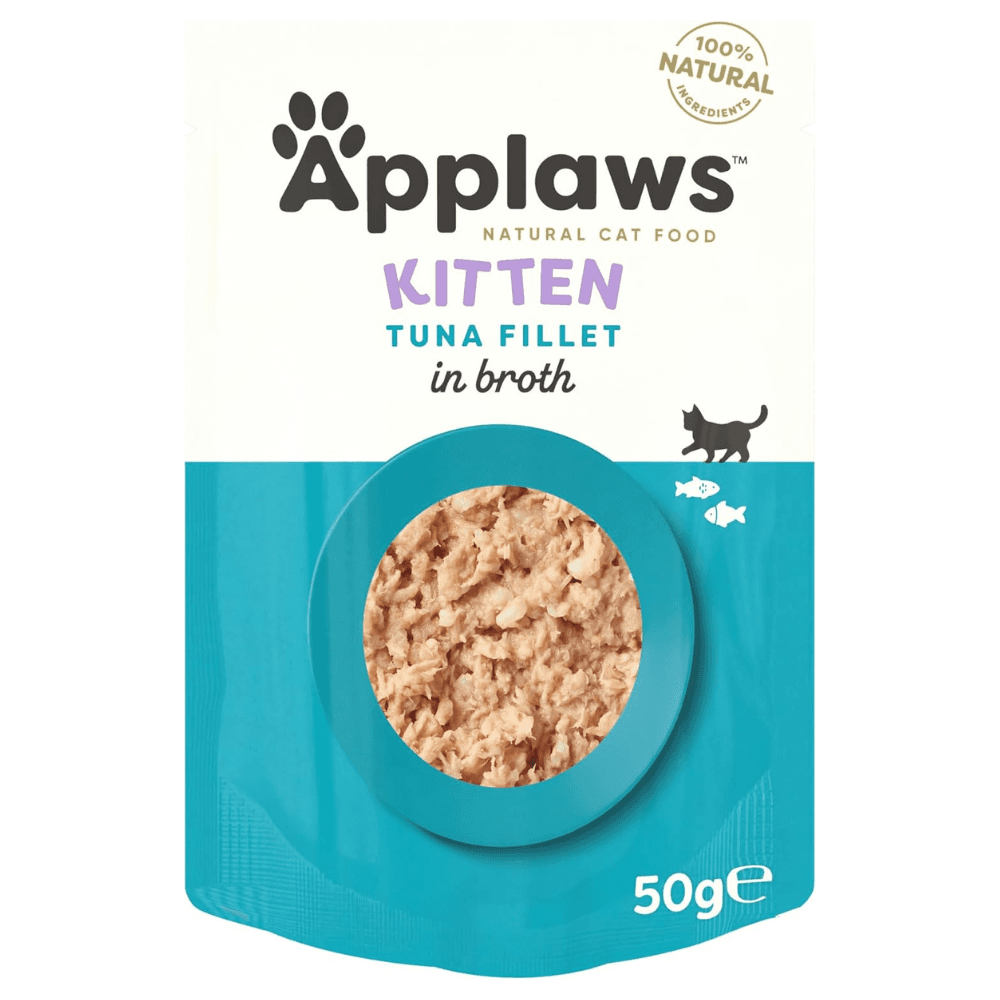 APPLAWS Kitten cu File de Ton in Supa Nutritiva 50 g - Hrana Umeda Naturala Complementara pentru Pui de Pisica