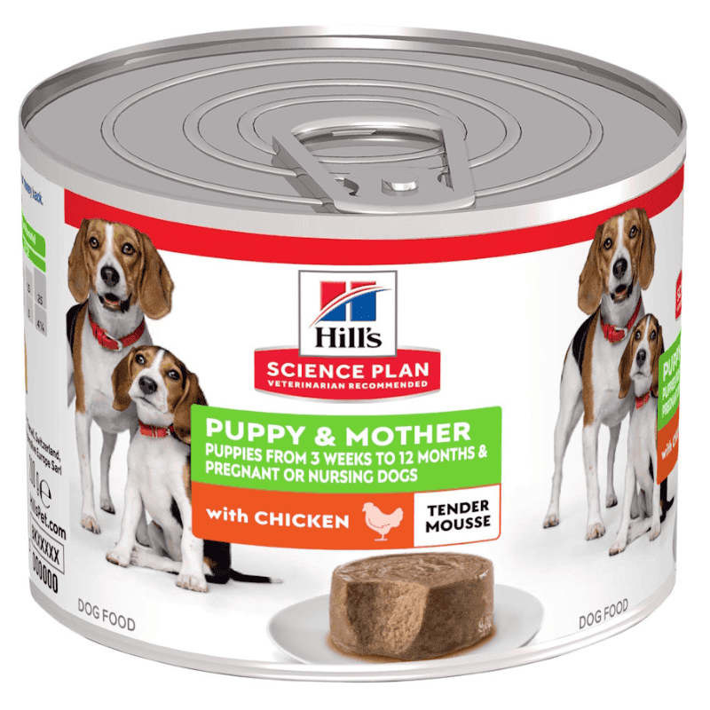 HILL'S Science Plan Puppy & Mother Tender Mousse cu Pui, 200 g– Hrană Umedă Starter pentru Pui de Catel și Femele Gestante sau Lactante