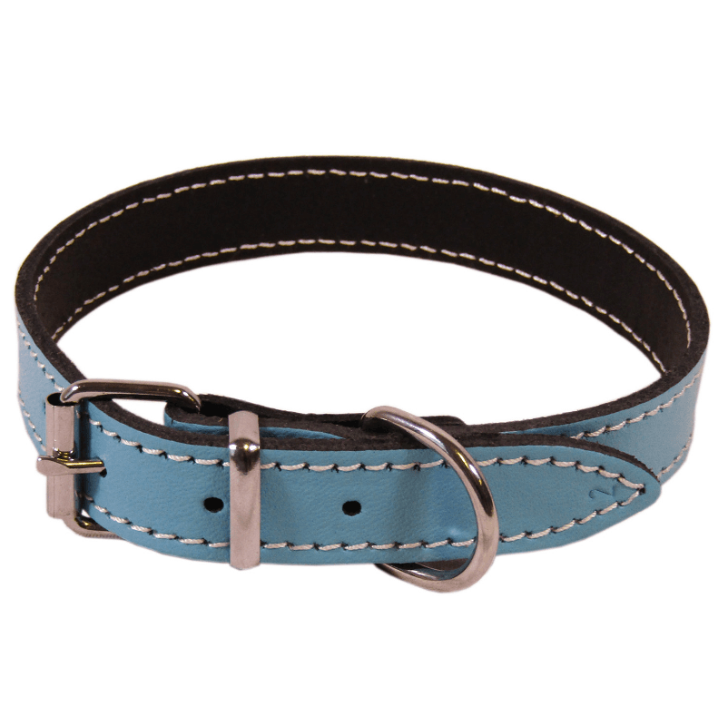Zgarda din Piele Pentru Caini BASIC, Diverse Culori, 40cm